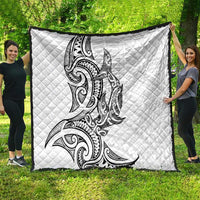 New Zealand Hammerhead Shark Quilt Maori Haehae Mangopare White LT14 - Polynesian Pride