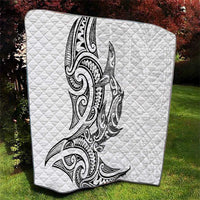New Zealand Hammerhead Shark Quilt Maori Haehae Mangopare White LT14 - Polynesian Pride