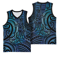 New Zealand Hammerhead Shark Basketball Jersey Maori Haehae Mangopare Galaxy - Polynesian Pride