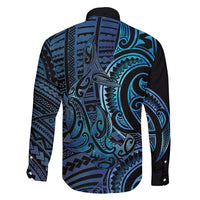 New Zealand Hammerhead Shark Family Matching Tank Maxi Dress and Hawaiian Shirt Maori Haehae Mangopare Galaxy LT14 - Polynesian Pride