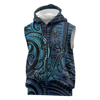 New Zealand Hammerhead Shark Sleeveless Zip Hoodie Maori Haehae Mangopare Galaxy - Polynesian Pride