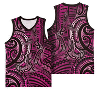 New Zealand Hammerhead Shark Basketball Jersey Maori Haehae Mangopare Pink - Polynesian Pride