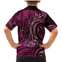 New Zealand Hammerhead Shark Family Matching Mermaid Dress and Hawaiian Shirt Maori Haehae Mangopare Pink LT14 - Polynesian Pride