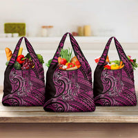 New Zealand Hammerhead Shark Grocery Bag Maori Haehae Mangopare Pink - Polynesian Pride