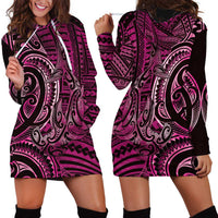 New Zealand Hammerhead Shark Hoodie Dress Maori Haehae Mangopare Pink LT14 - Polynesian Pride