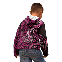 New Zealand Hammerhead Shark Kid Hoodie Maori Haehae Mangopare Pink - Polynesian Pride