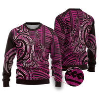 New Zealand Hammerhead Shark Ugly Christmas Sweater Maori Haehae Mangopare Pink - Polynesian Pride