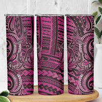 New Zealand Hammerhead Shark Skinny Tumbler Maori Haehae Mangopare Pink LT14 - Polynesian Pride