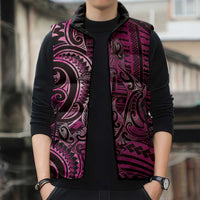 New Zealand Hammerhead Shark Sleeveless Puffer Jacket Maori Haehae Mangopare Pink - Polynesian Pride