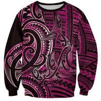 New Zealand Hammerhead Shark Sweatshirt Maori Haehae Mangopare Pink - Polynesian Pride