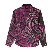 New Zealand Hammerhead Shark Women Casual Shirt Maori Haehae Mangopare Pink LT14 - Polynesian Pride