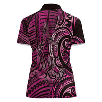New Zealand Hammerhead Shark Women Polo Shirt Maori Haehae Mangopare Pink LT14 - Polynesian Pride