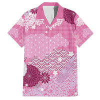 Pink Palaka Japanese Patterns Hawaiian Shirt Asanoha Seigaiha Sakura Motif - Polynesian Pride