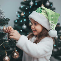 Green Palaka Japanese Patterns Christmas Santa Hat Asanoha Seigaiha Sakura Motif LT14 - Polynesian Pride