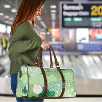 Green Palaka Japanese Patterns Travel Bag Asanoha Seigaiha Sakura Motif LT14 - Polynesian Pride