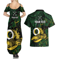 Personalised Solomon Islands Western Province Day Couples Matching Summer Maxi Dress and Hawaiian Shirt Sea Turtle Mix Polynesian Hibiscus Pattern LT14 - Polynesian Pride