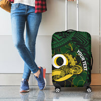 Personalised Solomon Islands Western Province Day Luggage Cover Sea Turtle Mix Polynesian Hibiscus Pattern LT14 - Polynesian Pride