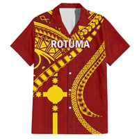 Personalised Fiji Rotuma Family Matching Short Sleeve Bodycon Dress and Hawaiian Shirt Fijian Tapa Pattern LT14 Dad's Shirt - Short Sleeve Maroon - Polynesian Pride