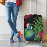 New Zealand Tui Bird Christmas Luggage Cover Maori Fern Mix Pohotukawa LT14 - Polynesian Pride