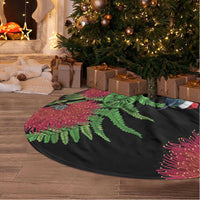 New Zealand Tui Bird Christmas Tree Skirt Maori Fern Mix Pohotukawa LT14 - Polynesian Pride