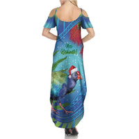 New Zealand Takahe Christmas Family Matching Summer Maxi Dress and Hawaiian Shirt Maori Fern Mix Pohotukawa LT14 - Polynesian Pride
