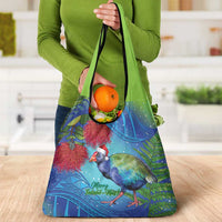 New Zealand Takahe Christmas Grocery Bag Maori Fern Mix Pohotukawa LT14 - Polynesian Pride