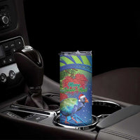 New Zealand Takahe Christmas Skinny Tumbler Maori Fern Mix Pohotukawa LT14 - Polynesian Pride