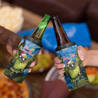 Personalised Jumping Kakapo Christmas 4 in 1 Can Cooler Tumbler New Zealand Fern - Starry Night Style LT14 - Polynesian Pride