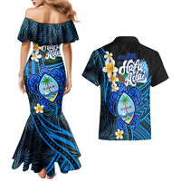 Hafa Adai Guam Couples Matching Mermaid Dress and Hawaiian Shirt Guahan Sea Turtle Tropical Style LT14 - Polynesian Pride