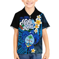 Hafa Adai Guam Kid Hawaiian Shirt Guahan Sea Turtle Tropical Style LT14 Kid Blue - Polynesian Pride
