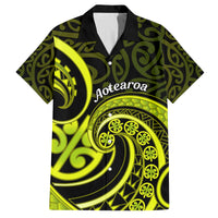 Lime Green New Zealand Mangopare Family Matching Summer Maxi Dress and Hawaiian Shirt Aotearoa Maori Koru Style LT14 Dad's Shirt - Short Sleeve Lime Green - Polynesian Pride