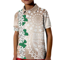 Cook Islands Tiare Maori With Conch Shell Kid Polo Shirt 2025 Pasifika Polynesian Tattoo