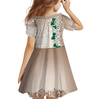 Cook Islands Tiare Maori With Conch Shell Kid Short Sleeve Dress 2025 Pasifika Polynesian Tattoo