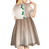 Cook Islands Tiare Maori With Conch Shell Kid Short Sleeve Dress 2025 Pasifika Polynesian Tattoo