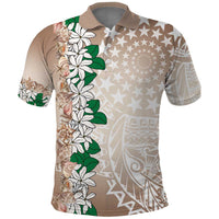 Cook Islands Tiare Maori With Conch Shell Polo Shirt 2025 Pasifika Polynesian Tattoo LT14 Brown - Polynesian Pride