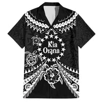 Kia Orana Cook Islands Family Matching Short Sleeve Bodycon Dress and Hawaiian Shirt 2025 Pasifika Polynesian Turtle Black Color