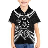 Kia Orana Cook Islands Family Matching Tank Maxi Dress and Hawaiian Shirt 2025 Pasifika Polynesian Turtle Black Color LT14 Son's Shirt Black - Polynesian Pride