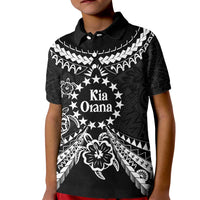 Kia Orana Cook Islands Kid Polo Shirt 2025 Pasifika Polynesian Turtle Black Color