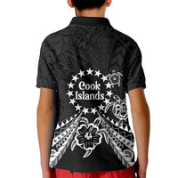 Kia Orana Cook Islands Kid Polo Shirt 2025 Pasifika Polynesian Turtle Black Color