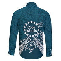 Kia Orana Cook Islands Family Matching Off The Shoulder Long Sleeve Dress and Hawaiian Shirt Polynesian Turtle Crowberry Blue Color LT14 - Polynesian Pride