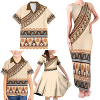 Bula Fiji Family Matching Tank Maxi Dress and Hawaiian Shirt 2025 Pasifika Traditional Fijian Masi LT14 - Polynesian Pride