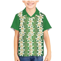 Ia Orana Tahiti Tiare Maori Seamless Style Family Matching Mermaid Dress and Hawaiian Shirt LT14 Son's Shirt Green - Polynesian Pride
