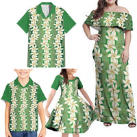Ia Orana Tahiti Tiare Maori Seamless Style Family Matching Off Shoulder Maxi Dress and Hawaiian Shirt LT14 - Polynesian Pride