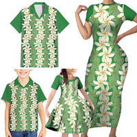 Ia Orana Tahiti Tiare Maori Seamless Style Family Matching Short Sleeve Bodycon Dress and Hawaiian Shirt LT14 - Polynesian Pride