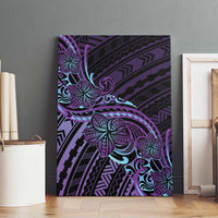 Teal Purple Polynesia Plumeria Tattoo Canvas Wall Art