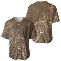 Brown Polynesia Plumeria Tattoo Baseball Jersey