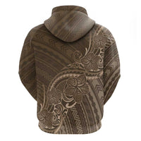 Brown Polynesia Plumeria Tattoo Hoodie