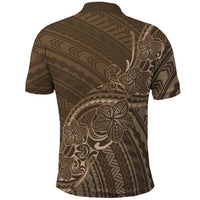 Brown Polynesia Plumeria Tattoo Polo Shirt