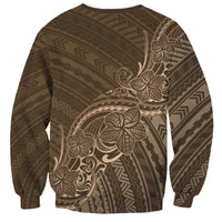 Brown Polynesia Plumeria Tattoo Sweatshirt
