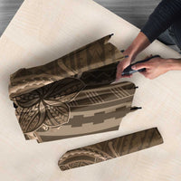 Brown Polynesia Plumeria Tattoo Umbrella